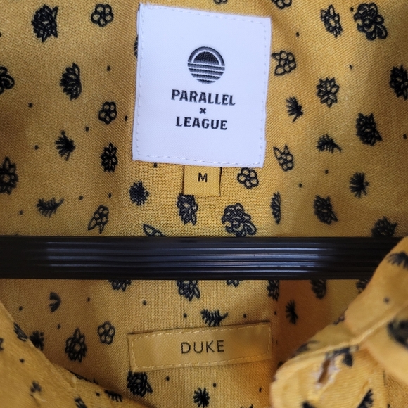 PARALLEL X LEAGUE DUKE WOVEN GOLD/BLACK SHORT SLEEVE CASUAL SHIRT - Picture 7 of 16